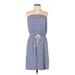 Gap Casual Dress - Mini Strapless Sleeveless: Blue Print Dresses - Women's Size Small