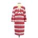Trina Trina Turk Casual Dress - Shift V Neck 3/4 sleeves: Red Print Dresses - Women's Size 4