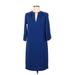 M&S Collection Casual Dress - Shift: Blue Solid Dresses - Women's Size 6