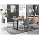 Furniture Box Kylo Brown Wood Effect Dining Table and 4 Grey Corona Silver Chairs