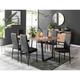 Furniture Box Kylo Brown Wood Effect Dining Table and 6 Black Milan Black Leg Chairs