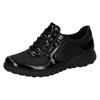 Sneaker WALDLÄUFER "Havy-Soft", Damen, Gr. 7,5 (41), schwarz, Lackleder, Textil, sportlich, Schuhe Sneaker, im Materialmix, H-Weite, Freizeitschuh, Halbschuh, Schnürschuh