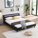 LED-Lit Faux Leather Platform Bed Frame with Strong Wood Slats - Easy Assembly