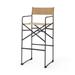Leather Director's Chair Bar Stool - 19.29"W x 19.29"D x 44.09"H