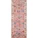 Pink Floral Oushak Oriental Runner Rug Handmade Wool Carpet - 2'6" x 7'10"