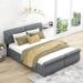 Modern Design Linen Upholstery Platform Bed with Two Storage Drawers