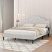 Linen Metal Slat Platform Bed with No Box Spring Required, Recommended for 10-12 Inch Mattresses