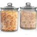 Glass Jar with Lid Clear Airtight Glass Storage Cookie Jar for Flour, Pasta, Candy, Dog Treats, Snacks & More