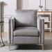 Modern Velvet Armchair Tufted Button Accent Chair Club Chair with Steel Legs