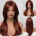 Long Layered Wig with Bangs Wigs for Women Layered Wig Shoulder Length Synthetic Wig for Daily Use Party A3