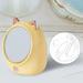 Makeup Storage Box with Mirror Jewelry Organizer Makeup Mirror Tabletop Mirror Rotatable Storage Container for Desk Bathroom Dressing Table Yellow