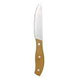 Libbey 200 1582 9 1/4" Steak Knife w/ Bamboo Handle, Brown