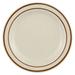 Libbey DSD-5 5 1/2" Round Desert Sand Plate - Speckled, (2) Brown Bands, White