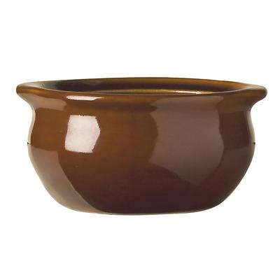 Libbey OSC-12 12 oz Bedrock Oven Soup Crock - China, Caramel, Brown