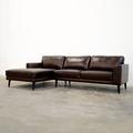 Multi Color Sectional - Corrigan Studio® Labib 111" Wide Genuine Leather Modular Sofa & Chaise Genuine Leather | 33 H x 111 W x 66 D in | Wayfair