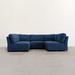 Blue Sectional - Ebern Designs Modular Sectional - 5 Seat Configuration Polyester | 35 H x 210 W x 42 D in | Wayfair