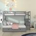 Harriet Bee Canaan Twin Over Twin Bunk Bed w/ Trundle Wood in Gray | 65 H x 42.3 W x 94.7 D in | Wayfair 2376CFE9DF5E4079A0EE4D7B4AEB6CC3