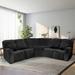 Latitude Run® Velvet Stretch 7-Piece Sectional Sofa Covers-Reclining Couch Covers For L Shape Sofa-Washable Velvet in Black | Wayfair