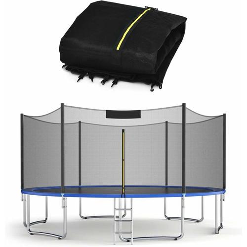 Trampolin ø 366cm, Ersatznetz für Gartentrampolin 8 Stangen, 180cm Höhe Sicherheitsnetz mit