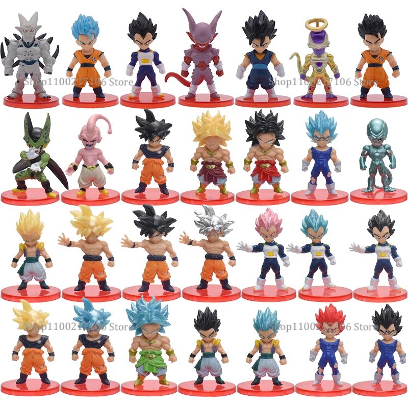 21 Stück Dragon Ball Z Goku Vegeta Freeza Broly Action Anime Figur Draognball Super Saiyajin Figura PVC Modell Puppen Geburtstagsgeschenke Image