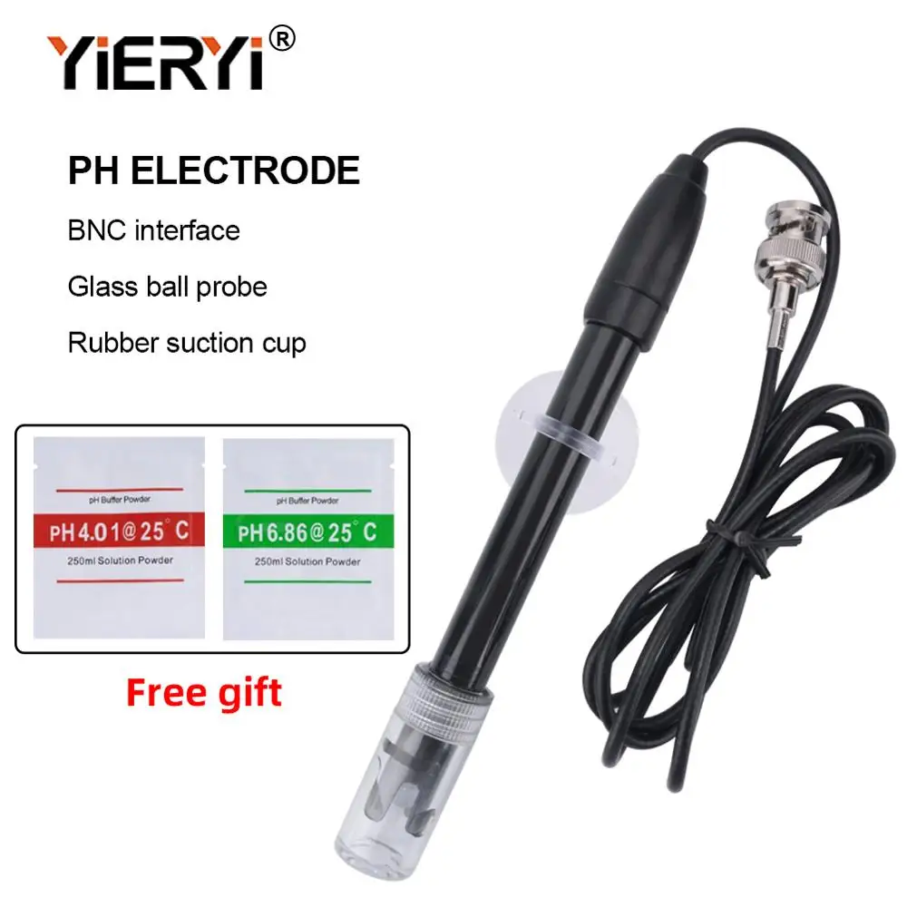 Yieryi Ph Ersatz Sonde Aquarium Hydrokultur Labor Elektrode Ph Meter Potenzial Test BNC Q9 Stecker 1,2/3M Draht Sonde Image