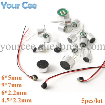 5 stücke Mikrofon MIC Kondensator 6*5mm 9*7 4,5*2,2 6*2,2mm Elektret-mikrofon Pickup 6x5mm 9x7mm Image