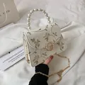 NEUESTE Shell Perlen Taschen Mode Süße Tasche frauen Handtaschen Spitze Hochzeit Chic Dame Kette