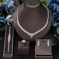 4 Stück Braut Zirkonia voller Satz von Frauen Party Schmuck Luxus Dubai Nigeria cz Luxus Kristall