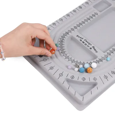 Grau Strömten Perle Bord Für DIY Armband Halskette Perlen Schmuck Machen Organizer Fach Design