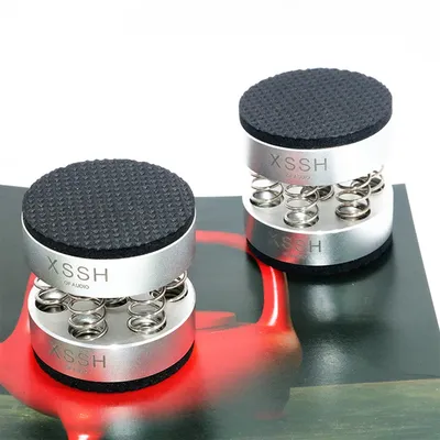 Schwarz Silber HIFI Shock Spikes Upgrade XSSH Audiophile Lautsprecher Spike Audio CD Verstärker Frühling Dämpfung Stand Pad Isolation Füße Image
