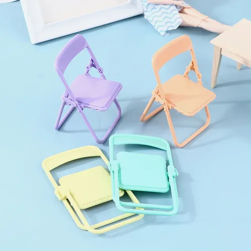 1Pc Mini Stuhl 1:12 Puppenhaus Miniatur Stuhl Kunststoff Sessel Klappstuhl Simulation Möbel Puppe