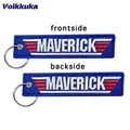 1pc 2pcs 3pcs 3 packs Verkauf Top Gun Maverick beidseitig Stickerei blau Tag Schlüssel bund Motorrad
