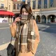 Luxus Plaid Schal Winter Warme Cashmere Frauen Lange Bandana Pashmina Foulard Weiblichen Schals