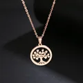 CACANA Edelstahl Halskette Für Frauen Mann Herz Baum Anhänger Rose Gold Farbe Halskette Gold Farbe