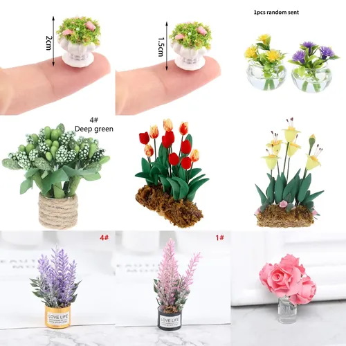 Mini-Blume Topf für grüne Pflanze in Topf Simulations pflanzen antike Puppenhaus Miniatur Puppenhaus