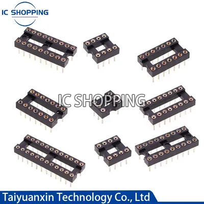 12PCS ~ 80PCS IC sockel runde loch Schmale Breite DIP 6 8 14 16 18 20 24 28 40 pin DIP6 DIP8 DIP14 Image