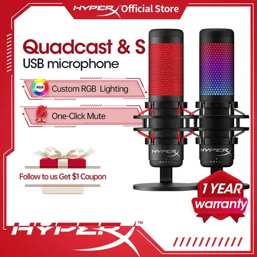 Hyperx Quadcast/Quadcast s E-Sport mikrofon Computer Gaming Live-Mikrofon RGB-Mikrofone für