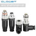 Cloweit IP67 M12 Sensor Stecker Wasserdicht Male & Female Stecker Schraube Gewinde Kupplung 3 4 5 8