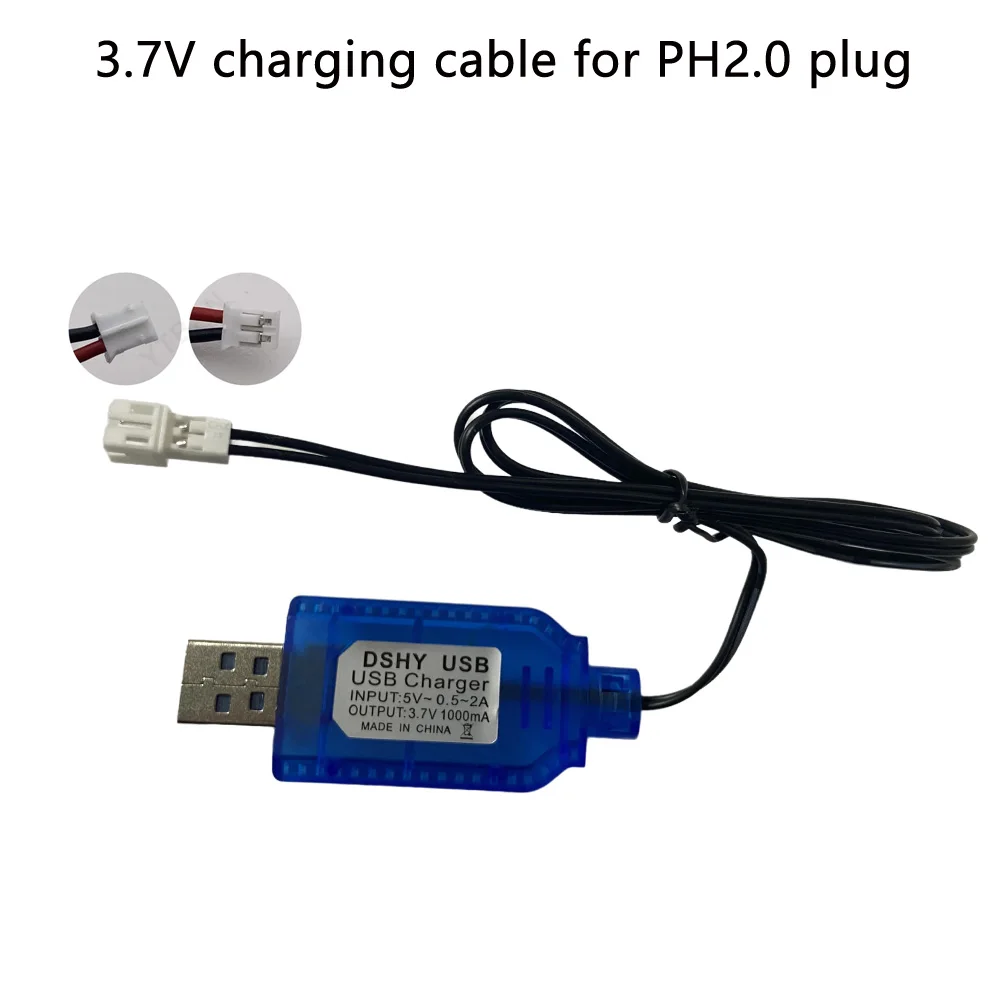 USB-Ladekabel XH 2,54-Stecker/PH2.0-Stecker-Ladegerät USB-Ladegerät mit Kontrollleuchte mit Schutz für 3,7-V-Ladegerät Image