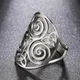 LIKGREAT Edelstahl Einstellbare Frauen Ringe Triskele Triskelion Ring Triple Spirale Amulett Vintage