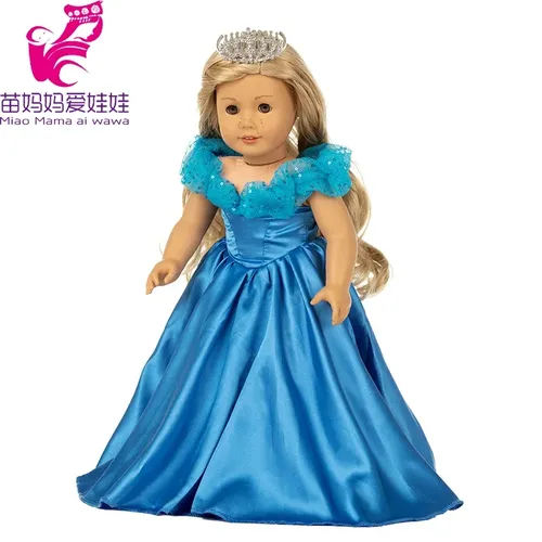 "18 zoll Puppen Rosa Hochzeit Kleid mit Krone für 43cm Baby Puppe Kleid für 18 ""American Og Mädchen"