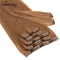 Isheeny Jet Schwarz 7 teile/satz Remy Clip In Voller Kopf 12 "14" 18 "Clip In Menschliches Haar