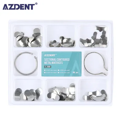 100 Stück/Karton Azdent Dental Matrix Schnitt konturiertes Metall messgerät mit Springclip Nr. 1 330