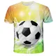 Kawaii Fußball 3D Print T Shirt Kinder Rundhals Sommer Mode T-shirt Junge Mädchen Unisex Lose Sport