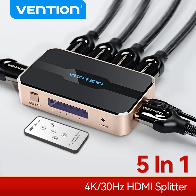 Tions HDMI Splitter 5 in 1 aus 4K/30Hz HDMI 5x1 3x1 Adapter für XBOX 360 TV Mi Box Schalter PS5 PS4 3 in 1 out HDMI 2,0 Switcher Image