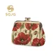 SAJA Tapestry Coin Purse Key Wallet Pouch Frauen Wallet Double Pocket Kiss Lock Rahmen Wallet Red