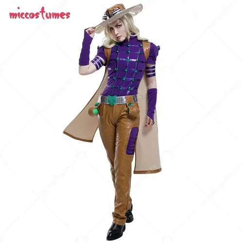 Mic kostüme Spin Master Gyro Zeppeli Cosplay Kostüm komplett mit Hut und Umhang für Halloween