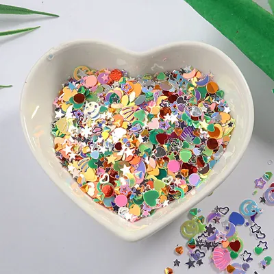 10 gr/paket Mehrere farben Stern Herz Mond Pailletten für nail art ,Brilliant Glitter DIY PVC Lose