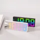 Acryl/Spiegel Digitale Wecker Voice Control Bunte Schrift Nacht Modus Tisch Uhr Snooze 12/24H