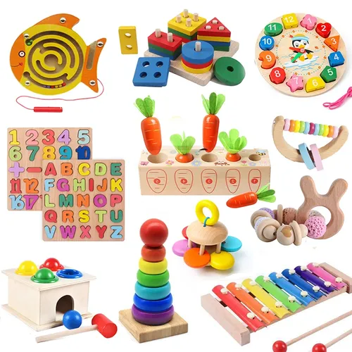 Montessori Baby Holz Spielzeug 1 2 3 Jahre Frühen Lernen Baby Puzzles Montessori Kind Spiele